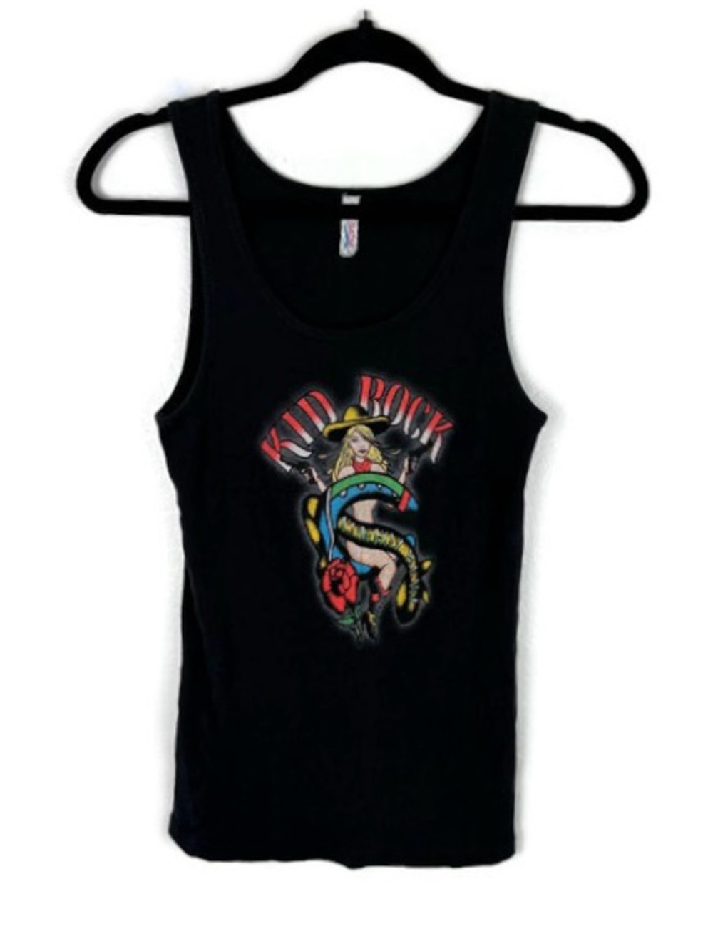 Alstyle Kid Rock Cowboy Baby Ribbed Scoop Neck Tank in Black/Multi